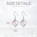 TOUPOP Sterling Silver Rose Heart Butterfly Initial G Letter Drop Dangle Earrings-0-5