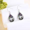 wholesale 925 Sterling Silver Teardrop Abalone Shell Mountain Forest Earring Drops for Women Gifts-0-3