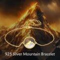 wholesale Gold 925 Sterling Silver Mountain Charm Bracelet with Mother of Pearl and Brown Bead for Women-0-1