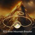 wholesale Gold 925 Sterling Silver Mountain Charm Bracelet with Mother of Pearl and Brown Bead for Women-0-1