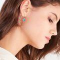 wholesale 925 Sterling Silver Heart Turquoise Drop Earrings-0-2