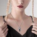 wholesale 925 Sterling Silver Black Crystal Lion Pendant Necklace-0-2