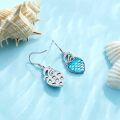 wholesale 925 Sterling Silver Dolphin Heart Shape Iridescent Scale Drop Earrings for Women and Girls-0-4