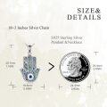 wholesale 925 Sterling Silver Metal Abalone Shell Evil Eye Hamsa Hand Pendant Necklace for Women and Men-0-3