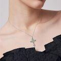 wholesale 925 Sterling Silver Celtic Knot Green Leaf Cross Pendant Necklace Religious s for Women and Men-0-1