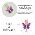 wholesale Sterling Silver Butterfly Rose Necklace - rhodium-and-rose-gold-plated-0-4
