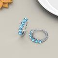 wholesale 925 Sterling Silver Rainbow Heart-Shaped Gemstone Huggie Hoop Earrings for Women-0-15