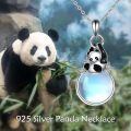 wholesale 925 Sterling Silver 925 Sterling Silver Moonstone And Panda Pendant Necklace-0-3