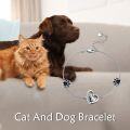 wholesale 925 Sterling Silver Dog Paw Print & Heart Charm Bracelet Gift for Women-0-1