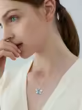 wholesale 925 Sterling Silver Blue Fire Opal Butterfly Pendant Necklace for Women's Gifts-0-2