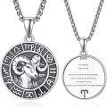 wholesale S925 Sterling Silver Aries Zodiac Sign Pendant Necklaces for Men Women Astrology s-0-0