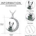 wholesale 925 Sterling Silver French Bulldog Moon Pendant Necklaces for Women Girls -0-1