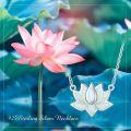 wholesale 925 Sterling Silver Opal Lotus Flower Necklace Yoga Gift for Women Mom-0-5