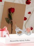 wholesale 925 Sterling Silver Infinity Rose Pendant Necklace with White and Yellow Gold Plating-0-2