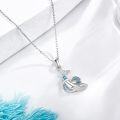 wholesale 925 Sterling Silver Whale Pendant Necklace with Blue Crystal Accents for Women Girls Mothers Day Gift-0-3