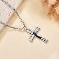 wholesale 925 Sterling Silver Cross Pendant with Jesus Crucifix Charm and Number 23 Chain Necklace for Men Women -0-2