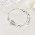 wholesale 925 Sterling Silver Heart & Rose Elephant Charm Bracelet for Women and Girls-0-3