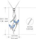 wholesale 925 Sterling Silver Blue Topaz & Cubic Zirconia Infinity Butterfly Pendant Necklace-0-1