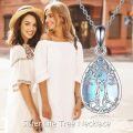 wholesale 925 Sterling Silver Celtic Tree Of Life Pendant Necklace Wholesale With Green Inlay-0-28