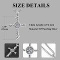 wholesale 925 Sterling Silver Celtic Knot Cross Crucifix Pendant Necklace for Men & Women-0-2
