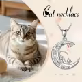TOUPOP Sterling Silver Celtic Moon Pendant Necklace Cat Owl Polar Bear Animal Jewelry Gift-0-4