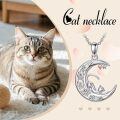 TOUPOP Sterling Silver Celtic Moon Pendant Necklace Cat Owl Polar Bear Animal Jewelry Gift-0-4
