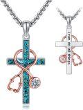 wholesale 925 Sterling Silver Infinity Stethoscope Cross Necklace for Women Graduation Gifts for Doctor Nurse Medical Student RN-0-0