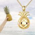wholesale 925 Sterling Silver Gold Plated Pineapple Fruit Charm Necklace for Women Gifts-0-4