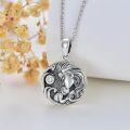 wholesale 925 Sterling Silver Lion Head Memorial Keepsake Pendant Necklace with Crystal Accents-0-3