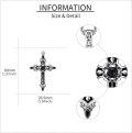 wholesale 925 Sterling Silver Black Gothic Inverted Cross Pendant with Rose and Stones Necklaces for Women-0-3
