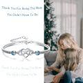 wholesale 925 Sterling Silver Infinity Heart Mom Bracelet With Blue Crystal Engraved Stepmom Gift-0-5