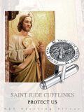 wholesale 925 Sterling Silver Saint Jude Thaddeus Pray For Us Protection Mens Cufflinks-0-5