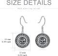 wholesale 925 Sterling Silver Gear Skull Drop Earrings-0-2