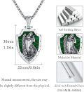wholesale 925 Sterling Silver Shield-Shaped Angel Protection Medal Pendant Necklace-0-5