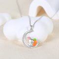 wholesale 925 Sterling Silver Rabbit Carrot Moon Pendant Necklace s for Women Girls-0-2