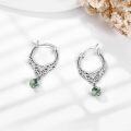 wholesale Sterling Silver Carnelian Moss Agate Turquoise Rose Quartz Filigree Hoop Earrings-0-3