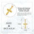 wholesale 14K Gold Hollow Out Cross Pendant Necklace with Chain for Women and Girls  - Length: Adjustable from 39cm to 72cm-0-4
