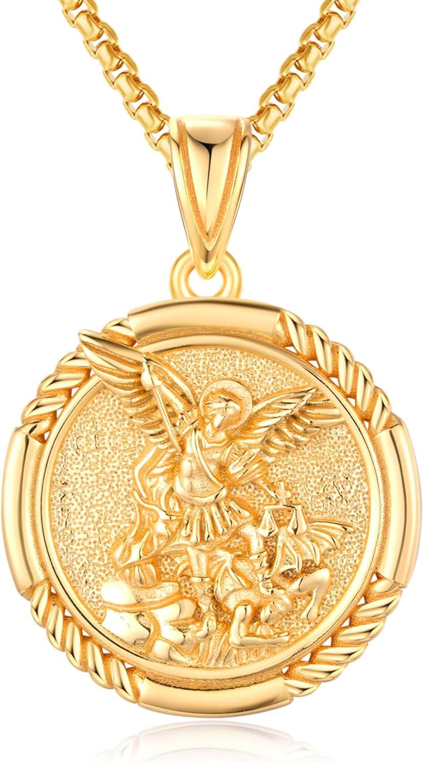 wholesale Gold 925 Sterling Silver Guardian Angel Pendant Necklace for Women Men Catholic s-0-0