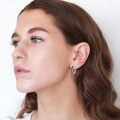 wholesale 925 Sterling Silver Classic Black And Silver Huggie Hoop Earrings-0-2
