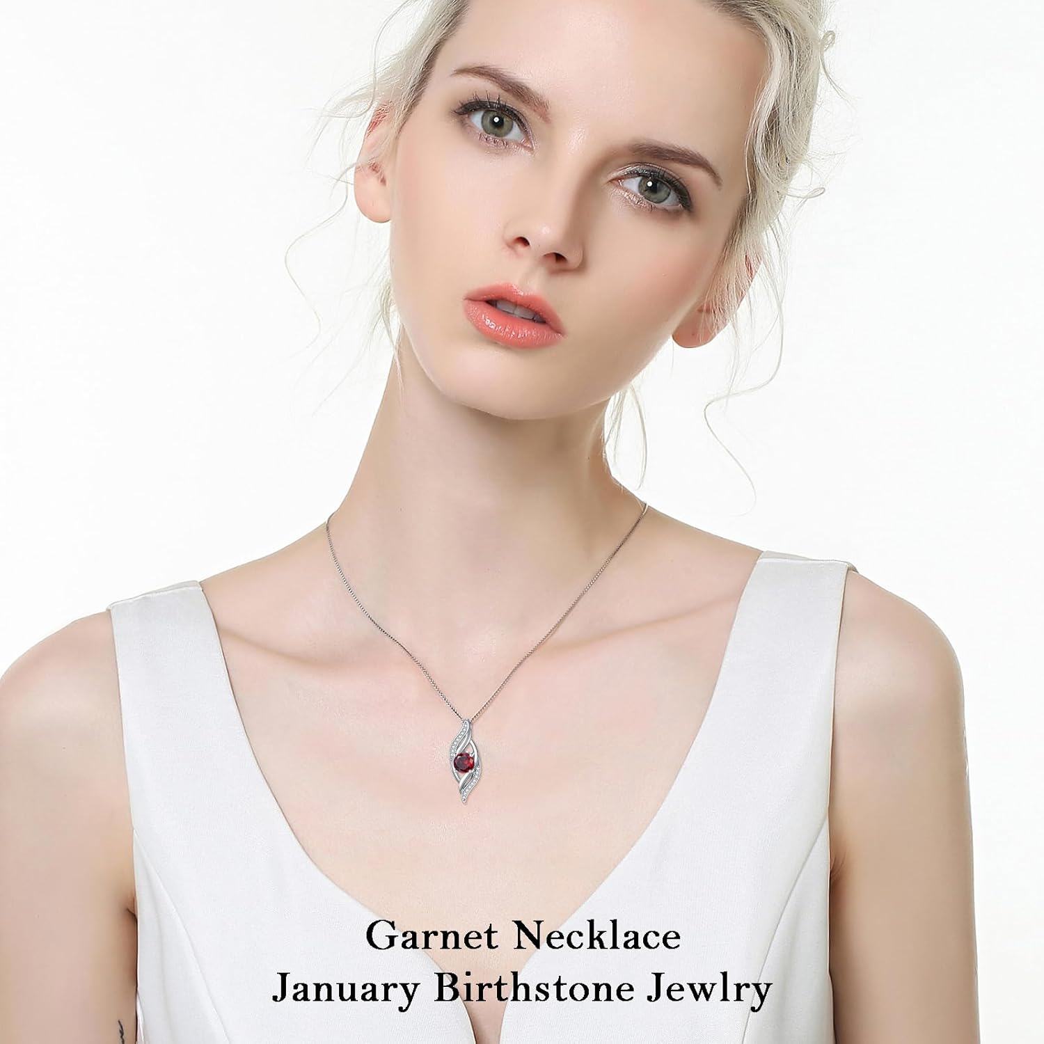 wholesale 925 Sterling Silver Birthstone Infinity Necklace for Women Love Jewelry Gift-0-1