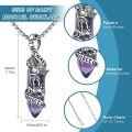 wholesale 925 Sterling Silver Purple Quartz Saint Michael Guardian Angel Protect Us Pendant Necklace  for Men-0-1