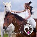 wholesale 925 Sterling Silver Birthstone Crystal Horse Heart Necklace Women s Jewelry Gift-0-41
