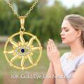 wholesale 10K Gold Evil Eye Pendant with Stars and Moon Necklace for Women-0-5