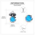 wholesale 925 Sterling Silver Mushroom Necklace Wholesale With Blue Opal Pendant-0-4