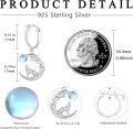 wholesale 925 Sterling Silver Moonstone Celtic Howling Wolf Drop Earrings-0-2