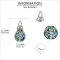 wholesale 925 Sterling Silver Teardrop Abalone Shell Four-Leaf Clover Pendant Gothic Necklace-0-4