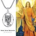 wholesale 925 Sterling Silver Saint Uriel Angel Pendant Necklace  Catholic Medal Protection Jewelry for Women Men Gift 45cm Chain Length-0-4