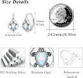 wholesale 925 Sterling Silver Opal Turtle Leverback Hoop Earrings - Boho Beach s for Women-0-4