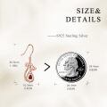 wholesale 925 Sterling Silver Cat Drop Earrings Rose Gold Plated Red Zircon For Women-0-3