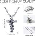 wholesale 925 Sterling Silver Dragon Cross Urn Necklace   for Women and Men-0-5
